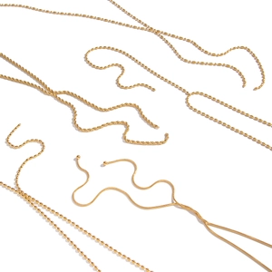Collier géométrique minimaliste en or avec chaîne en acier inoxydable étanche