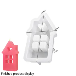 Vue détaillée du moule en silicone maison avec cœur et dimensions pour bougies artisanales