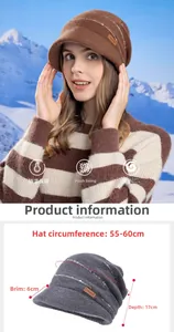 Detail showing plush thermal lining and knit texture of a warm winter beanie hat