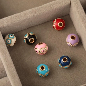 Macro shot of colorful evil eye beads in multiple shades for DIY jewelry making