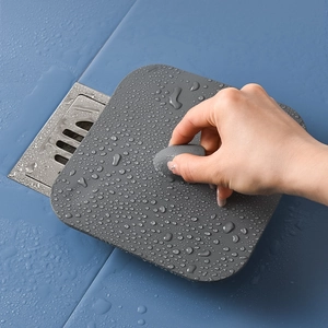 Silicone Floor Drain Cover Square Shower Drain Stopper Anti-Odor Hair Catcher With Handle For Bathroom Kitchen