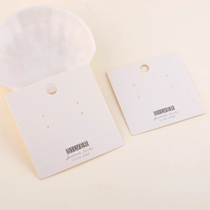 White S925 silver jewelry display card for earrings and handmade accessories with hanging hole