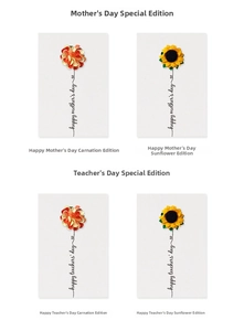 Detail of 3D paper flower greeting cards featuring red carnations and yellow sunflowers