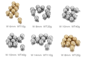 Tabella taglie dettagliata per perle tonde in acciaio inox satinato oro e argento
