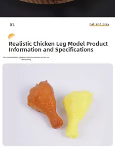 Detailansicht eines PVC-Hähnchenschenkelmodells mit realistischer Hauttextur und Farbe