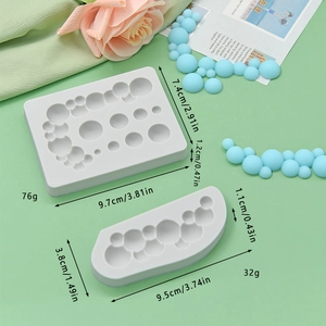 Gray silicone hemisphere bead molds for DIY cake baking and chocolate pearls creation