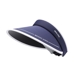 Navy blue ice silk sun visor with MENGLANDI letter print for women UV protection