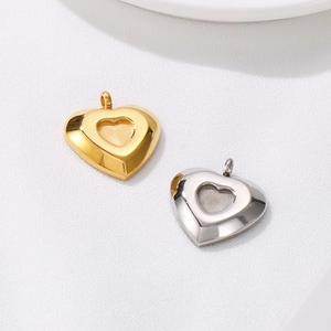 Sweet double heart pendant accessories in gold and silver finish stainless steel