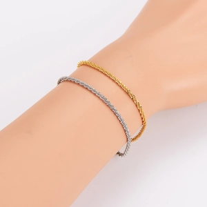 Sparkling Gypsophila Bracelet 304 Stainless Steel 18K Gold Plated Minimalist Twisted Rope Chain Fashion Jewelry Women Men