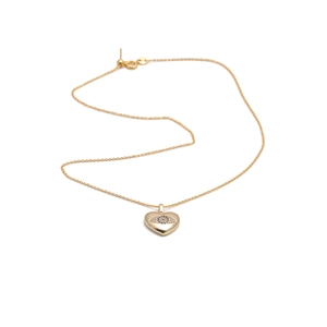Goldene Herz-Halskette mit blauem Evil Eye Zirkon-Stein an einer feinen Kette