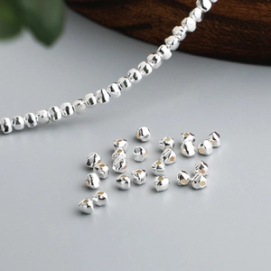 925 Sterling Silver Geometric Triangle Spacer Beads Irregular Loose Beads For DIY Jewelry Making Necklaces Bracelets