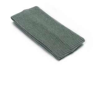 Bandeau de sport tricoté vert herbe avec texture côtelée verticale pour fitness et yoga