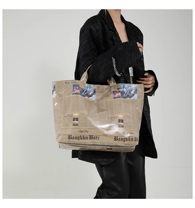 Grote capaciteit krant print tote tas mode casual schouder handtas voor vrouwen