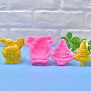 Christmas tree and Santa Claus silicone mold for DIY soap, candles, and fondant crafts