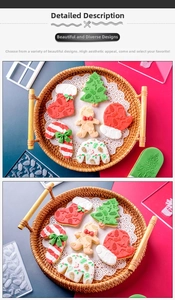 Detail of Christmas cookie molds showing embossed textures of gingerbread man and tree