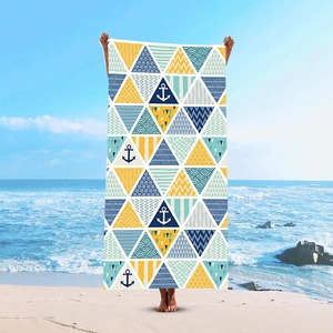 Asciugamano da Spiaggia in Microfibra ad Asciugatura Rapida Stampa Geometrica Mandala Bohemien Grande Asciugamano Assorbente per Nuoto Yoga Viaggio