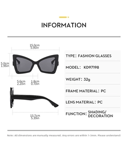 Detailed technical diagram of butterfly sunglasses showing exact frame and lens dimensions