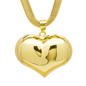 18k gold plated Virgin Mary heart pendant necklace with elegant snake chain for women