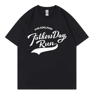 Men T-Shirt Pure Cotton Round Neck Short Sleeve Philadelphia Fathers Day Run Letter Print Casual Sports Top
