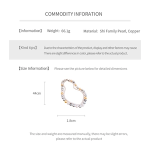 Dimensions détaillées du collier de perles double couche avec infos sur le poids et la taille