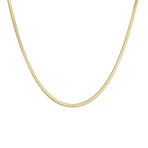Elegant gold herringbone snake chain necklace for women in minimalist stainless steel