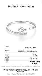 Close-up of S925 sterling silver ring with star motif and cubic zirconia inlay