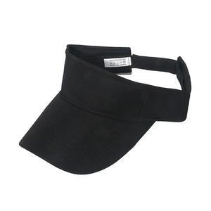 Schwarzes Strick-Sonnenvisier mit verstellbarem Riemen aus 100% Polyester-Gewebe