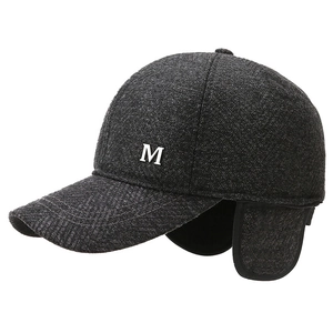 Casquette d'hiver pour hommes avec logo M et cache-oreilles pour le froid
