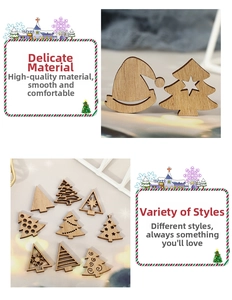 Macro shot of laser-cut wooden Christmas ornaments with hollow star and snowflake patterns