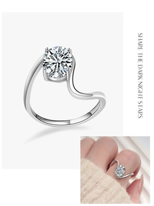 Detail view of S925 sterling silver stamp and sparkling zircon on wavy irregular ring band