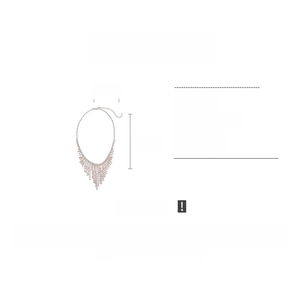 Detailed view of rhinestone tassel necklace showing dimensions 47.3cm length and 21.2g weight