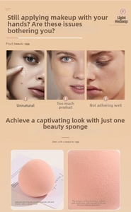 Macro shot of pink makeup sponge with fine pores for smooth and seamless foundation application