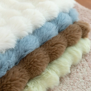 Plush winter rocking chair cushion in multiple colors with soft faux fur texture