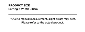 Mesure détaillée de la boucle d'oreille montrant une largeur de 0.8cm en finition or 18k