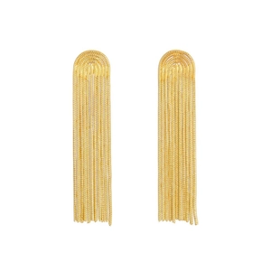 18K gold plated starfish fringe earrings with semi-circular arch and long tassels