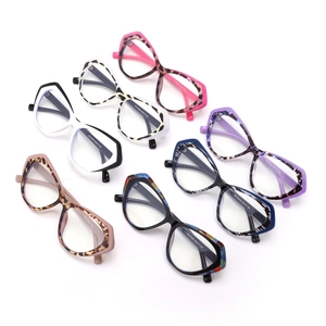 Fashionable cat eye anti-blue light glasses frames for women in multiple floral patterns