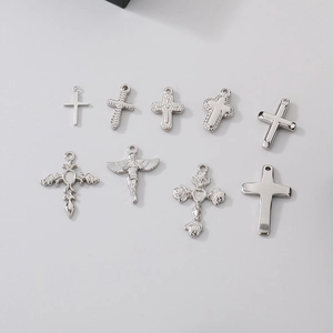 DIY stainless steel cross and angel pendants for necklaces and jewelry making