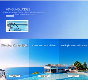 Visual comparison showing HD polarized lens effect filtering glare on ocean view
