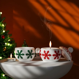 Stampo in silicone per portacandele fiocco di neve e contenitore in gesso fai da te