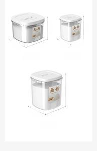 Detailed dimensions and capacities for white sealed plastic food storage containers