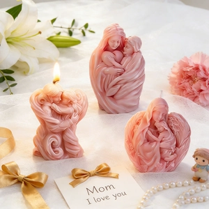 Mother and child silicone candle mold for handmade scented candles and home decor art