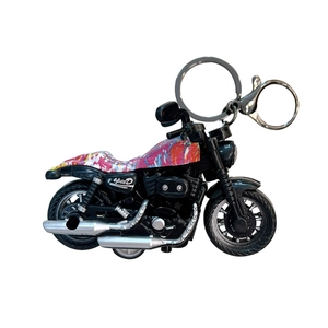 Porte-clés moto miniature cool avec peinture artistique et design de jouet à friction