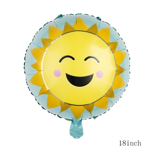 18-inch cartoon smiling sun aluminum foil balloon for wedding and party decoration