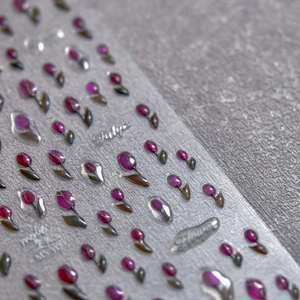 3D jelly tulip nail stickers with purple flower patterns and decorative text