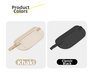 Ceintures de running en kaki et noir avec poches zippées et sangles réglables