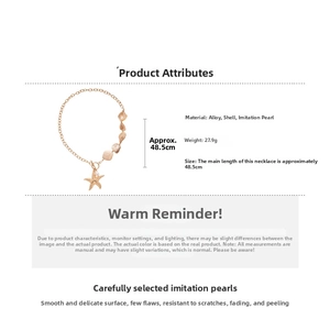 Close-up of ocean-style necklace featuring starfish, pearls, and shell pendant details