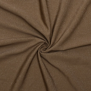 Vue macro d'un tissu marron scintillant avec des paillettes argentées et texture douce