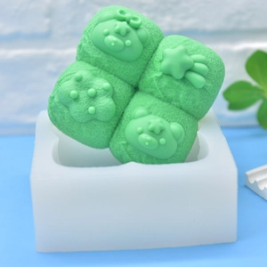 Silicone mold with bear and star patterns for handmade soap and candle DIY crafts