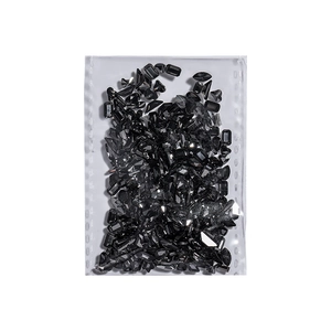 Flatback mini crystals for nail art in black, diverse geometric cut nail rhinestones