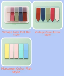 Waterproof PET sticky notes set in Morandi vintage and macaron colors for indexing